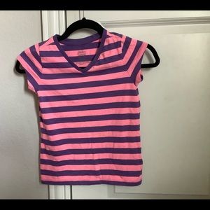 Faded Glory Purple and Pink striped T-Shirt (7/8)